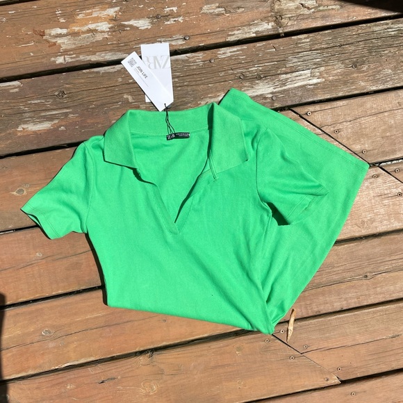 New Zara Ribbed Polo Dress - Picture 6 of 16